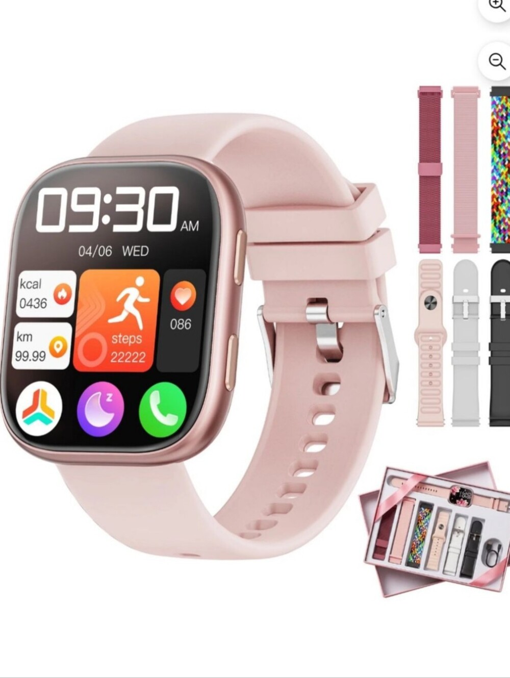 Smart Fitness Watch - Pink Silicone Strap